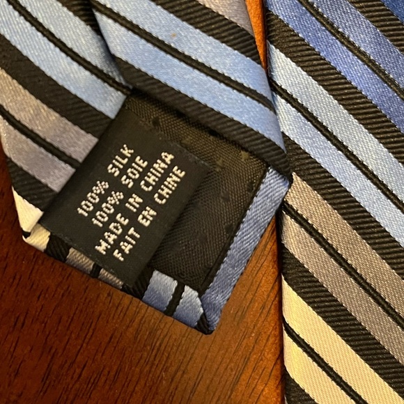 Joseph Feiss Striped Men's Tie 100% silk Blue and White - Picture 2 of 5